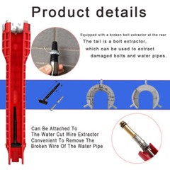 8 in 1 Faucet Sink Installer Multi Tool Pipe Wrench Plumbing for Kitchen Bathroo