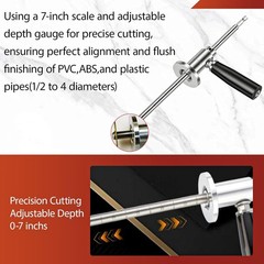 Inside Pipe Cutter for PVC Pipe Cutter, with Handle and 4 Diamond Grit Cutting W