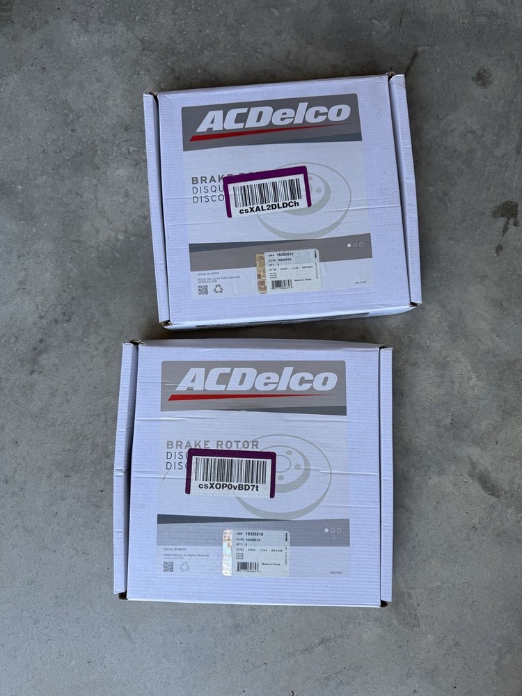 2x ACDelco Gold 18A2464 (19203456) Black Hat Front Disc Brake Rotor