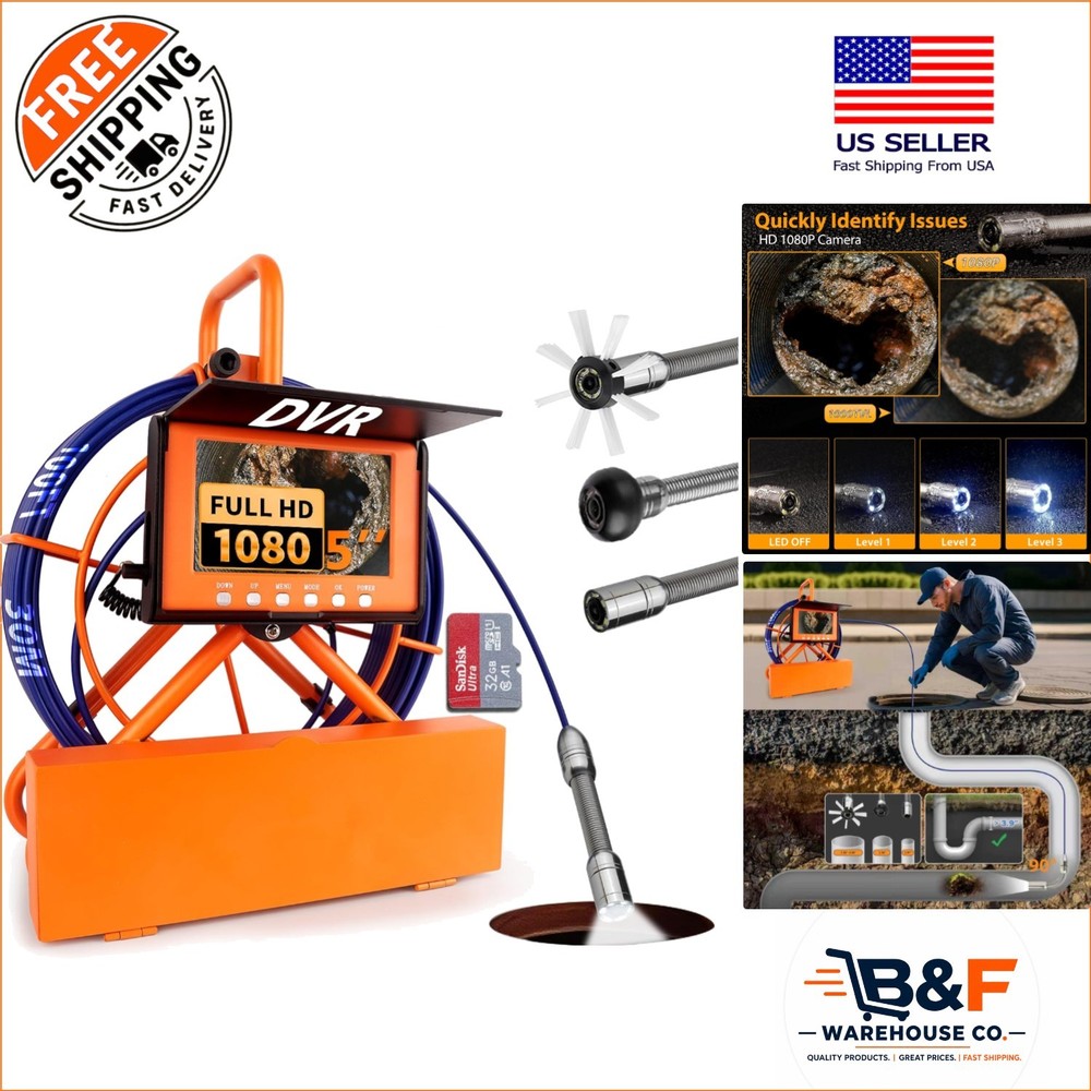 Comprehensive 1080P Sewer Inspection Camera with Integrated Tool Box System