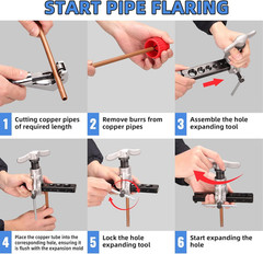 Pro HVAC Flaring Tool Kit 1/4-3/4 45&deg; Pipe Flare Tool Copper Aluminum Steel