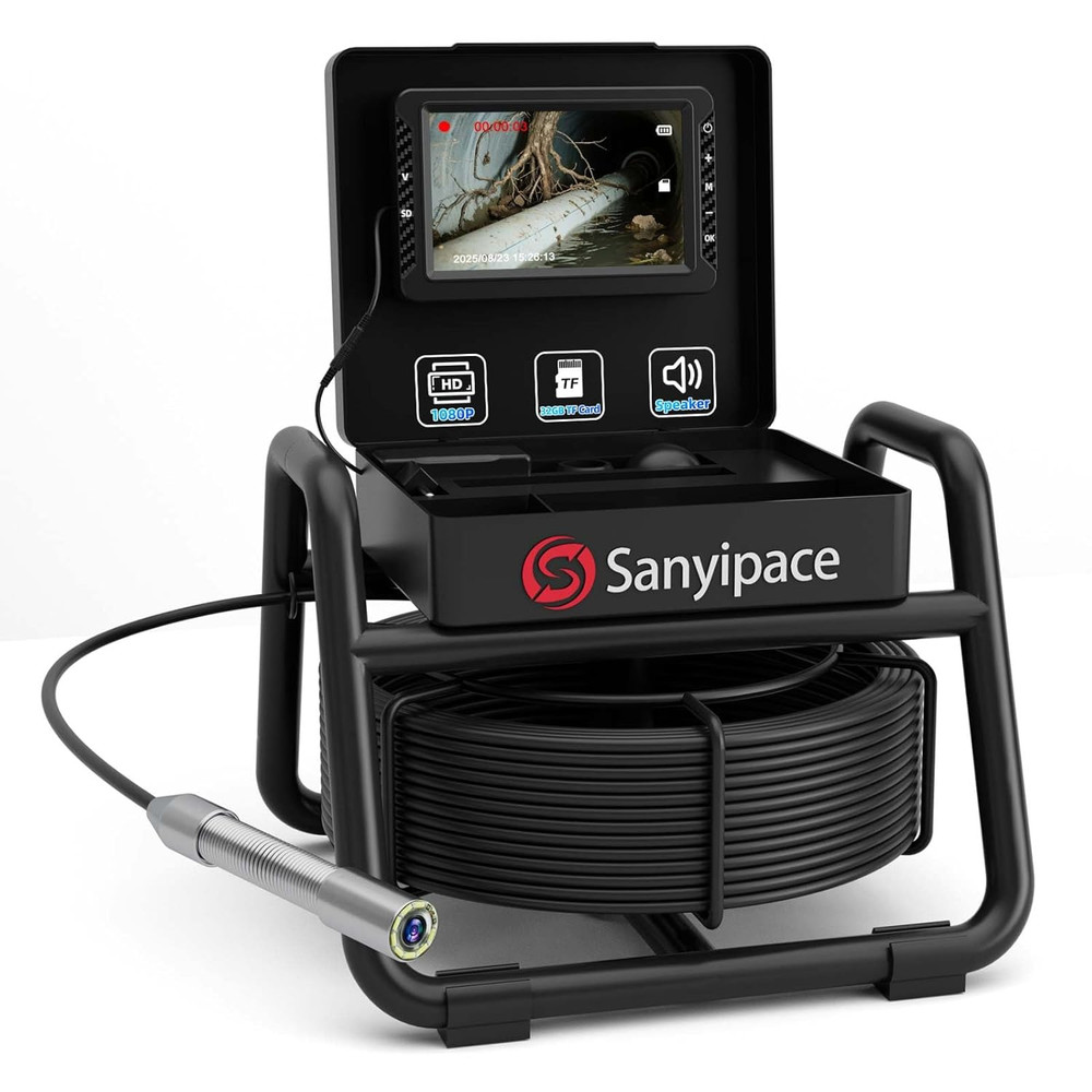 18MM 1080P Waterproof Sewer Camera, 66FT with Microphone & 32GB Card