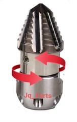 1/2&Prime; Sewer Jetter Rotating Nozzle 12GPM @ 3000PSI Assembled By JQ parts Mfg.
