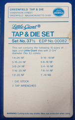 461184 &ndash; Greenfield Industries Little Giant Tap & Die Set No 7-1/2 and No 37-1/2