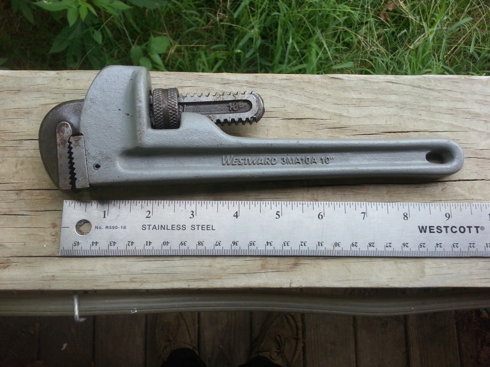 WESTWARD 3MA10A 10&Prime; Straight Aluminum Pipe Wrench,