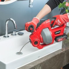 POPULO Cordless Electric Drain Auger 25Ft Auto-Feed with Battery & Charger