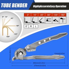 180 Degree Tubing Bender for 1/4 Inch 5/16 Inch 3/8 Inch Copper Aluminum Brass