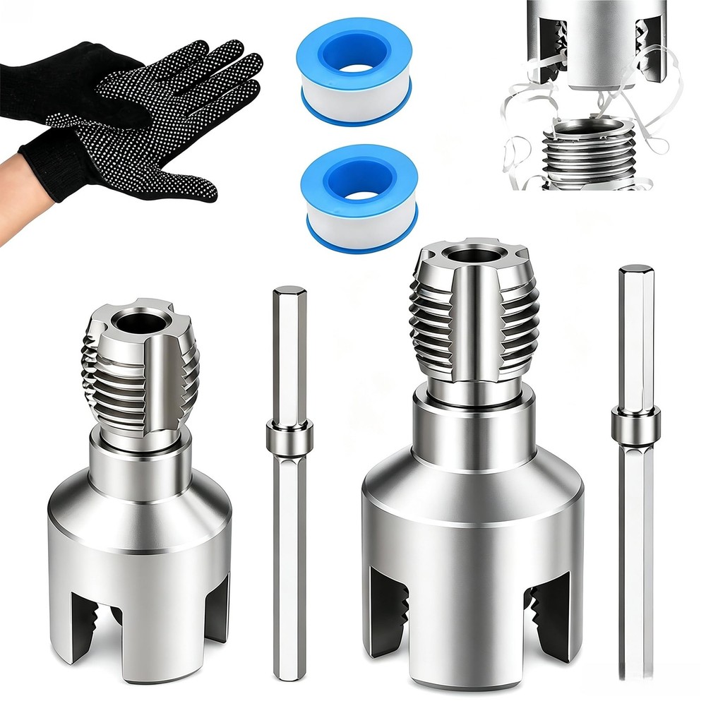 PVC Pipe Threader Set 1/2 And 3/4 Inch Carbon Steel Thread Cutting Dies Kit