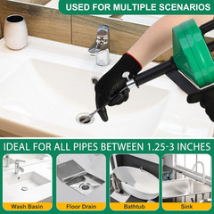 50 FT Drain Snake Plumbing Clog Remover with Drill Attachment
