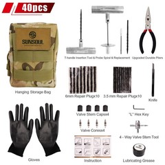 40PCS Tire Repair Kit, Heavy Duty Plug Set with Storage Bag