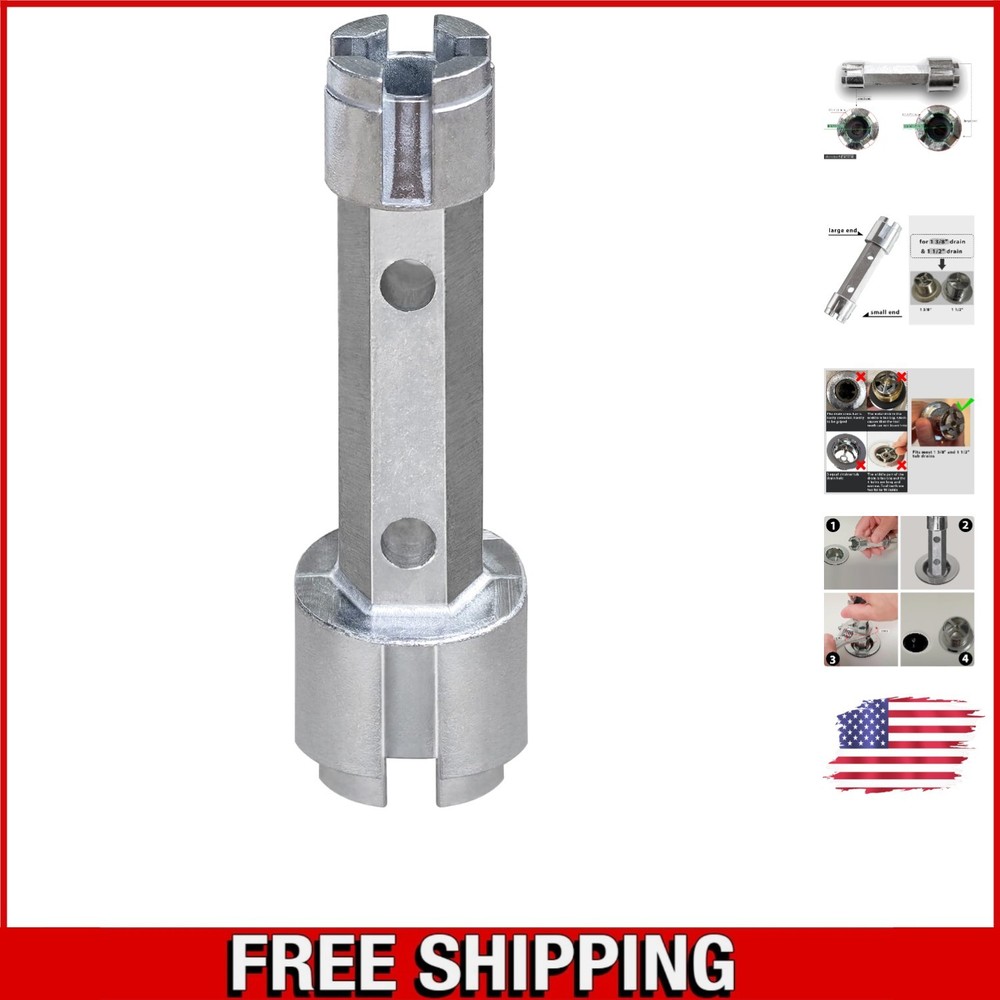 Effortless Tub Drain Installation & Removal Tool &ndash; Durable Aluminum Wrench, 6&Prime;