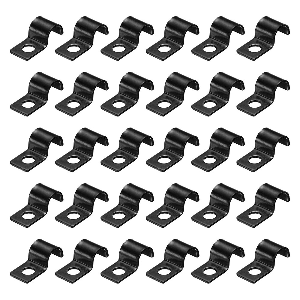 30Pcs 8mm Pipe Strap Carbon Steel Conduit Strap, Black