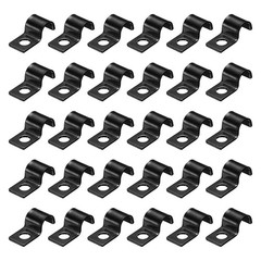 30Pcs 8mm Pipe Strap Carbon Steel Conduit Strap, Black