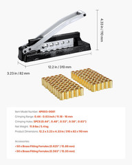 Heavy Duty Ferrule Hose Crimper, Standard Bench Hose Crimping Tool with 100Pcs F