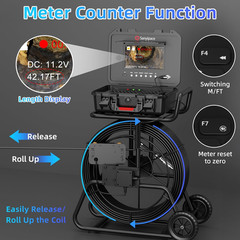 165FT Sewer Camera with 512Hz Transmitter, DVR, Mic, 9mm Cable & 16GB Card