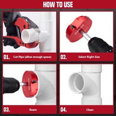 FUNNBIE 9pc PVC Pipe Reamer Kit 0.5-4 Inch