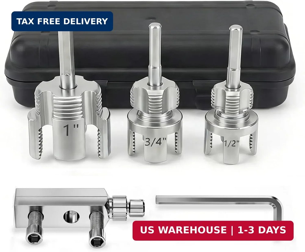 5 pcs Integrated Internal & External Pipe Threading Tool Kit with 1/2&Prime; 3/4&Prime; 1&Prime; D