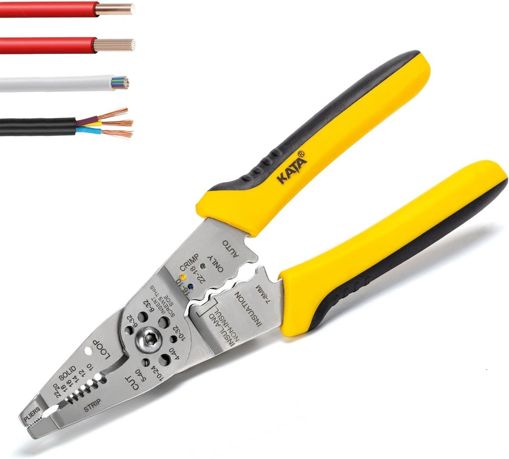 8-Inch Wire Stripper Tool &ndash; Professional Wire Stripping, Cutting & Crimping Plie