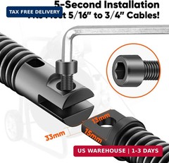 8-Piece Drain Snake Kit for 5/16&Prime; to 3/4&Prime; Cables &ndash; Heavy-Duty Manganese Steel Cu