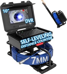 66FT Self-Leveling Sewer Camera Locator 10&Prime; IPS DVR 512Hz IP68 Drain Camera