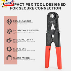 Icrimp Pex Pipe Crimping Tool Kit for 3/8,1/2,3/4,1-Inch Copper Ring with Free G