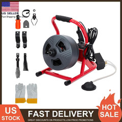 Drain Cleaner Machine 50ft x 5/16 Inch Electric Drain Snake for 3/4 to 3&Prime; Pipes