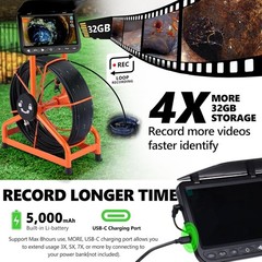 New 2026 7&Prime; Sewer Inspection Camera &ndash; 1080P HD, Durable Design for Professionals