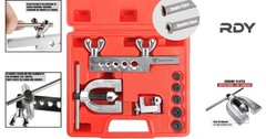 Versatile Double & Single Flaring Tool Set with Extra Adapters &ndash; 45 Degrees