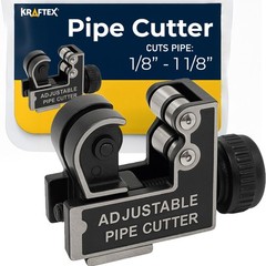 Pipe Cutter [1/8&Prime; &ndash; 1 1/8&Prime;] Tube Cutter Tool for Copper Pipe, Stainless Steel&hellip;