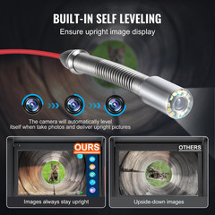 Sewer Camera, 165 Ft/50M, Self-Leveling Drain Camera with 10.1&Prime; Touchscreen, 512