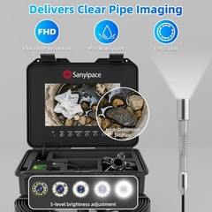 Sanyipace 10.1&Prime; Sewer Camera 230FT w/ Locator, Self-Leveling, Distance Counter