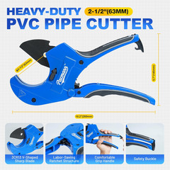 PVC Pipe Cutter up to 2-1/2&Prime; Ratchet Pipe Cutter Heavy-Duty Pex Cutting Tool PEX