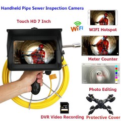 10M Handheld Pipe Sewer Inspection Camera Video Camera Meter Counter 7&Prime; Monitor