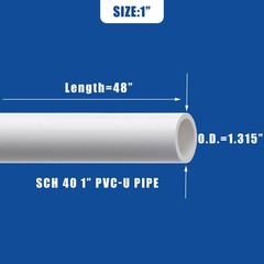 HJ 4FT Feet PVC Pipe 10PCS White Sch40 Industrial Pipes (1&Prime;) 1 Inch,
