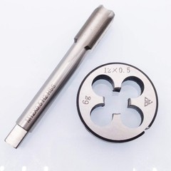 HSS Metric Thread Tap Round Die Set Right Hand Tool M12x0.5mm Hardware 1 Set