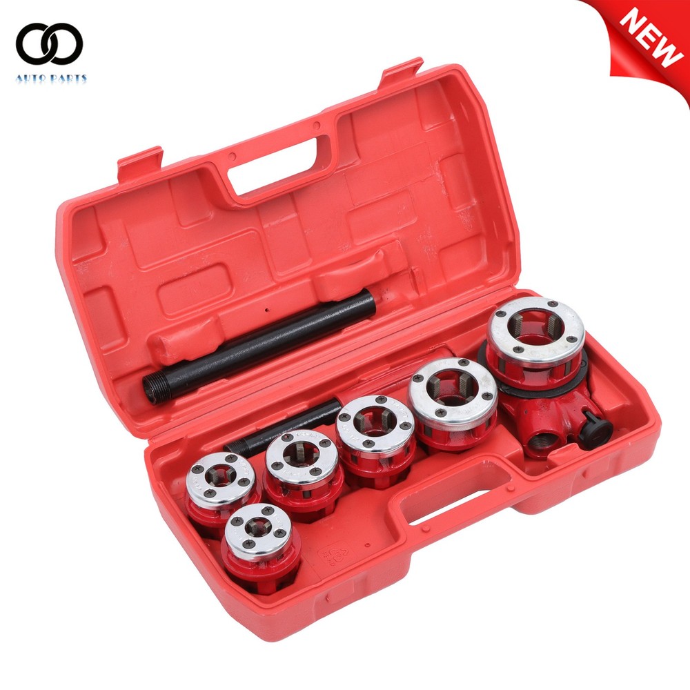 6 Dies Manual Pipe Threader Ratchet Kit 1/4&Prime; NPT to 1-1/4&Prime; NPT Threading Tool