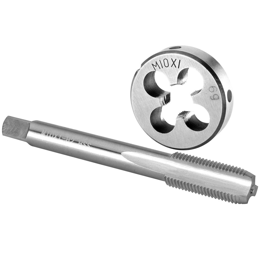 M10 X 1 Tap and Die Set, M10 x 1.0 Machine Thread Tap and Round Die Right Hand