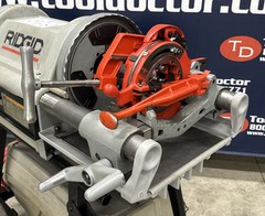 Ridgid 1224 1/2&rdquo;-4&rdquo; Pipe Threader on Stand 2 Die Heads 711 714 GREAT SHAPE #3