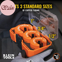 50048 C-Style Copper Tubing Pipe Cutter Tool Set with 1/2, 3/4, and 1-Inch Cutte