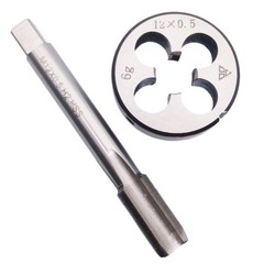 HSS Metric Thread Tap Round Die Set Right Hand Tool M12x0.5mm Hardware 1 Set