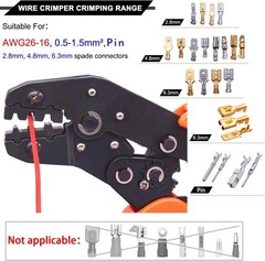 Manual Crimp Fold Tool with Ratchet &ndash; 26-16AMG Wire Crimping Pliers for Connecto