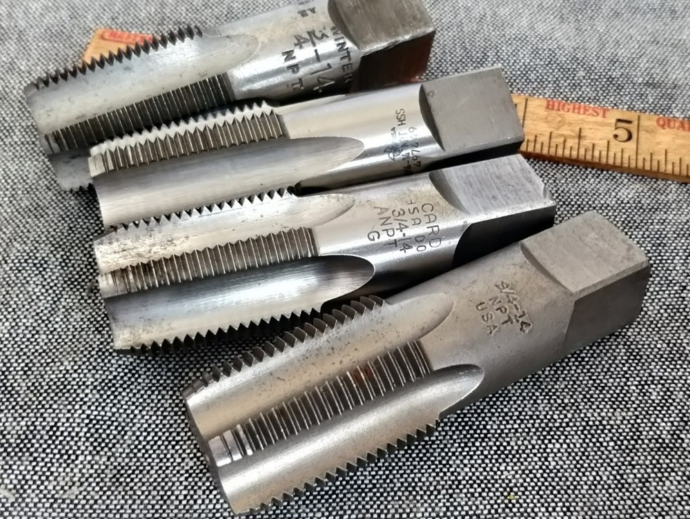 4 pieces USA MADE ~ 3/4-14 NPT Pipe Tap HSS NPT CARD Winter Brubaker