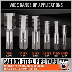 HORUSDY 6-Piece NPT Pipe 1/8&Prime;, 1/4&Prime;, 3/8&Prime;, 1/2&Prime;, 3/4&Prime; and 1&Prime;, Black&rdquo; or &ldquo;Gray