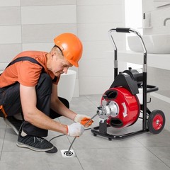 75Ft x 3/8Inch Electric Drain Auger Electric Drain Cleaning Machine Auto Feed