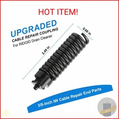 GGTE Upgraded 91037 Cable Repair Coupling for RIDGID Drain Cleaner, 3/8-Inch IW