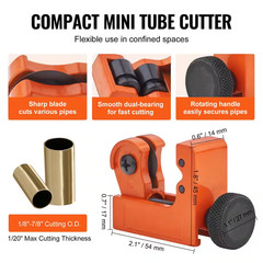 3PCS Tubing Cutter Set-Heavy Duty Pipe Cutter 3/16-2 In. OD Mini Tube Cutter 1/8