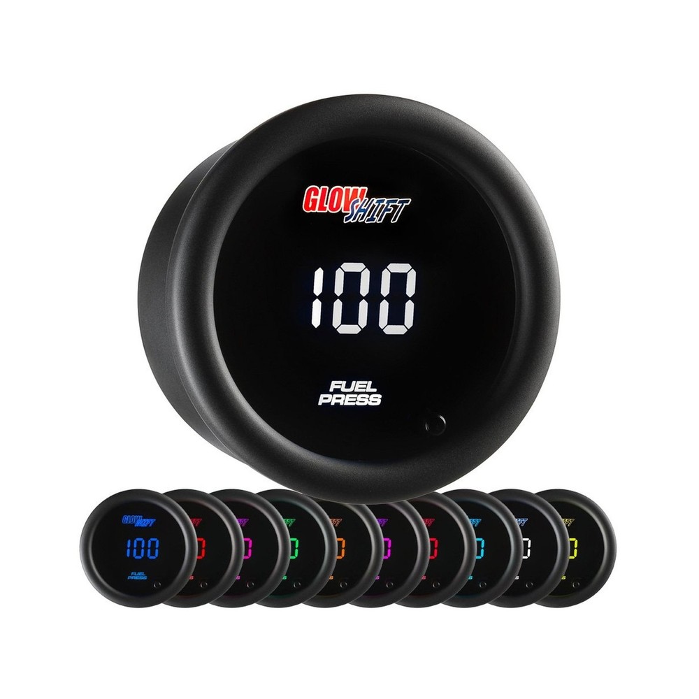 GlowShift 10 Color Digital 100 PSI Fuel Pressure Gauge Kit &ndash; In&hellip; USA FAST SHIP
