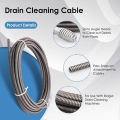 KITONLA 62235 Drain Cleaning Cable &ndash; 25 ft x 5/16&Prime; Sewer Snake Auger with Dro&hellip;