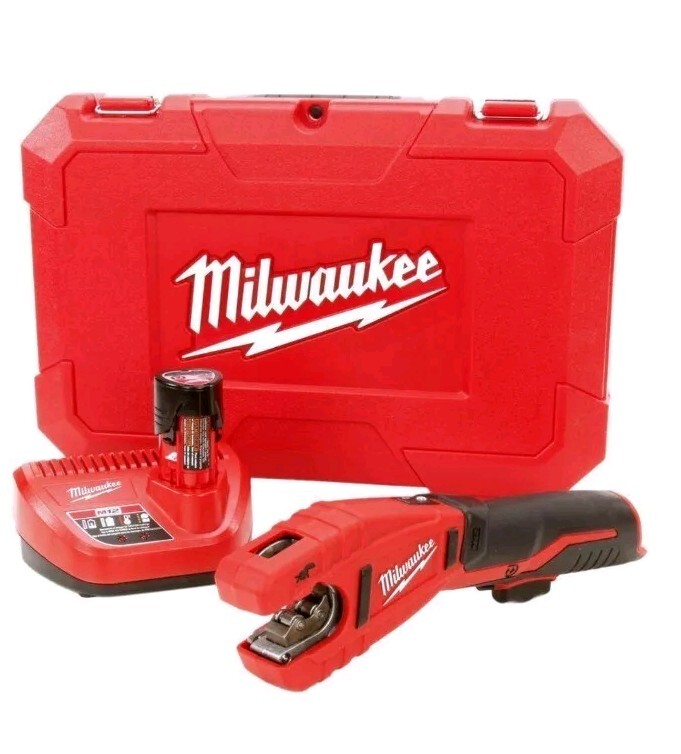 ✅ Milwaukee M12 Cordless Copper Pipe Cutter Kit + (1) Battery, +Charger + Case