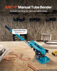 VEVOR Manual Pipe Tube Bender Set 3/8&Prime;,1/2&Prime;, 9/16&Prime;, 5/8&Prime;, 3/4&Prime;, 7/8&Prime;, 1&Prime; W/Dies